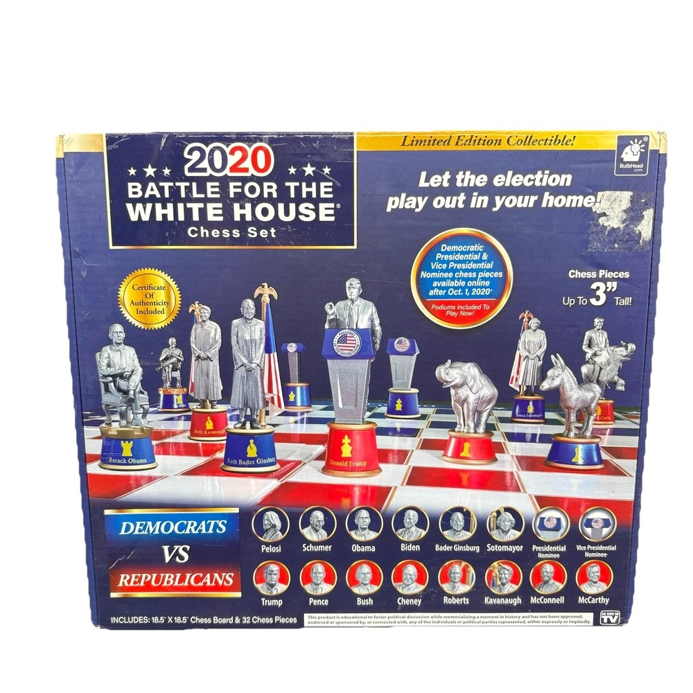 2020 Battle For The White House Chess Set Bulbhead Limited Edition Collectible